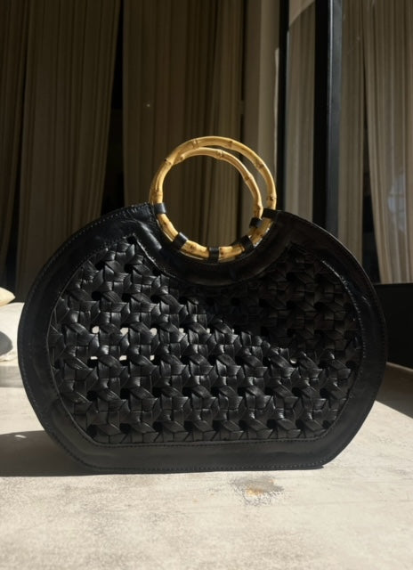 Black leather Hand Bag