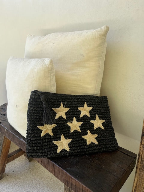 Clutch Raffia Star Bag Black