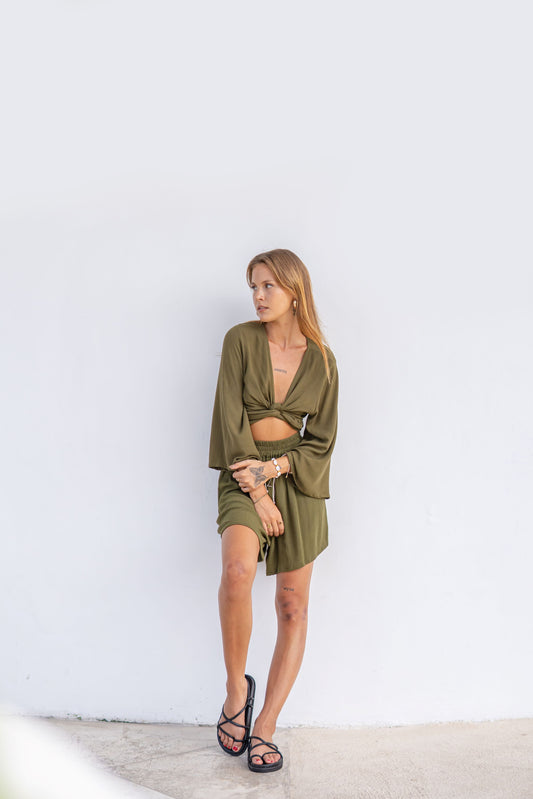 Elsa Shorts - Olive green